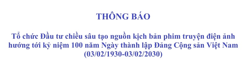 THÔNG BÁO